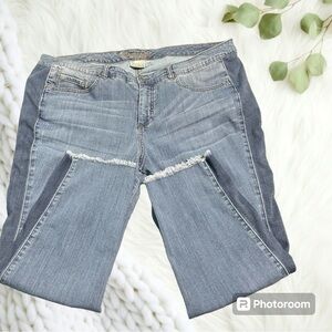 Women with Control “my wonder jeans” features side stripe and fringe hem